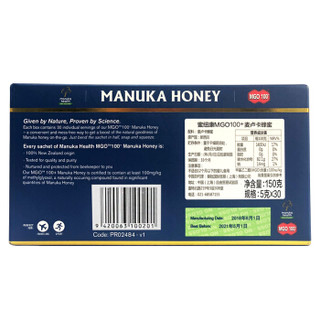 蜜纽康 （Manuka Health） MGO100+麦卢卡蜂蜜150g（5g*30）便携装