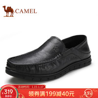 CAMEL 骆驼 柔软牛皮商务轻便休闲皮鞋男 A912211470 黑色 42