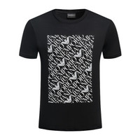 EMPORIO ARMANI阿玛尼奢侈品19春夏新款男士字母印花圆领短袖T恤 3G1TA3-1JNQZ BLACK-0999 L