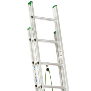 稳耐 D1216-2 D1200-2系列102公斤铝合金D形踏棍两节延伸梯 梯长2.44米；伸长3.96米