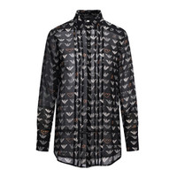 EMPORIO ARMANI阿玛尼奢侈品女士时尚鹰型印花衬衫 6Z2C61-2NPJZ BLACK-F002 38