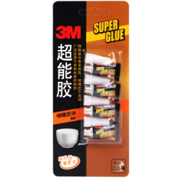 3M 胶水快干胶 玻璃陶瓷木材金属塑料橡胶粘合速干胶水 透明啫喱快干胶 AD119 *12件