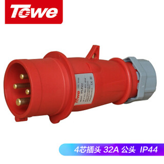 同为（TOWE）IPS-P432工业连接器工业插头机房PDU专用航空插头4芯公头