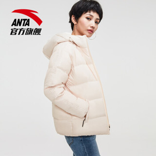 安踏 ANTA 官方旗舰安踏羽绒服女 秋冬新款安踏官方旗舰店连帽拉链长袖羽绒服女 A78511麦卡其-4 2XL(女180)