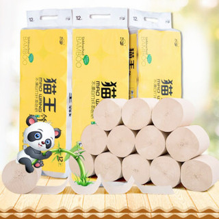 猫王MBS06本色竹纤本色卷纸 1800克12卷 整包装 8提/箱