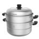 美的蒸锅家用三层加厚大号不锈钢蒸鱼馒头汤锅电磁炉煤气灶蒸笼屉