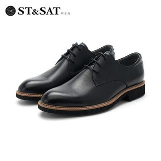 星期六男鞋（ST&SAT）英伦牛皮革商务正装鞋SS83120701 黑色 43