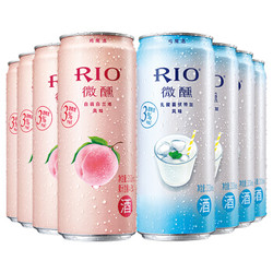 锐澳（RIO）洋酒 预调 鸡尾酒 果酒 微醺系列 3度 乳酸菌味+白桃味 330ml*8罐 *4件