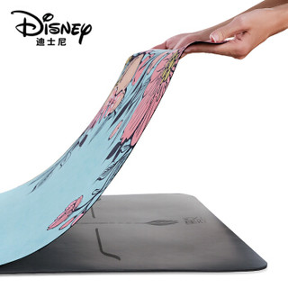 迪士尼（disney）正版授权瑜伽垫 1.5mm便携可折叠天然橡胶垫健身垫 专业防滑绒面铺巾瑜伽毯 春花烂漫