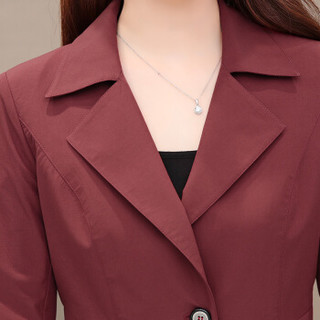 欧偲麦 风衣女短款风衣外套女士秋季2019新品韩版气质小个子XH-SH19B010 紫红 L