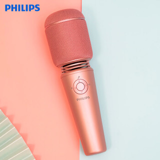 飞利浦 PHILIPS DLM3002U无线蓝牙音响音箱外放麦克风手机电脑儿童娱乐话筒 K歌宝 音响一体机通用 玫瑰金