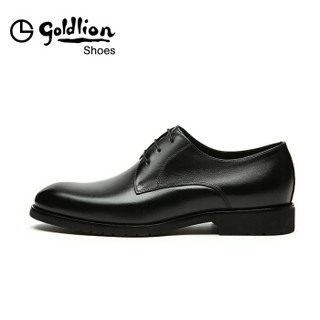 金利来（goldlion）男鞋商务正装休闲鞋简约柔软舒适德比皮鞋502740432AQQ-黑色-41码