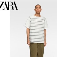 ZARA 07545316250 男士条纹拼接T恤