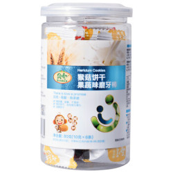 贝兜宝宝零食 果蔬味磨牙棒 宝宝辅食猴菇磨牙饼干 80g 6个月以上 *3件