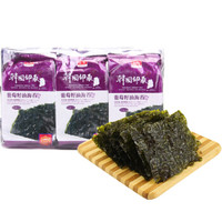 纯喜 即食紫菜烤海苔 葡萄籽油海苔 韩国印象休闲零食4.5g*3包 *3件