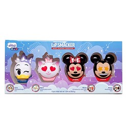 Lip Smacker 迪士尼表情符号润唇膏 4件 米奇，米妮，玛丽和黛西卡通样式 2个
