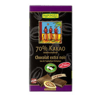 银联爆品日：Rapunzel 长发公主 有机天然纯黑巧克力 可可含量70% 80g