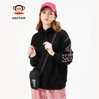 PaulFrank/大嘴猴 2019秋季新款卫衣女ins连帽外套印花潮宽松上衣 PFCTT191030W 黑色 S