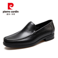 皮尔卡丹（pierre cardin）商务正装一脚蹬舒适小皮鞋 黑色