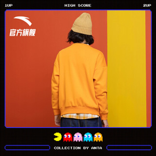 安踏 ANTA 官方旗舰男子运动套头卫衣加绒舒适百搭时尚运动服男装 A86669苍金橙-6 L(男175)