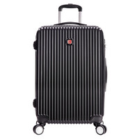 SVVISSGEM 24英寸拉杆箱 时尚PC材质旅行箱 商务出差大容量行李箱托运箱万向轮 SA-6225黑色