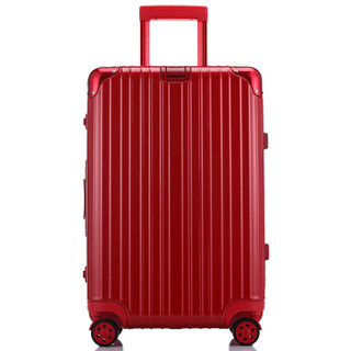 博兿（BOYI）BY-16005 铝镁合金框男女士万向轮拉杆箱行李箱26英寸 金属红