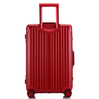 博兿（BOYI）BY-16005 铝镁合金框男女士万向轮拉杆箱行李箱26英寸 金属红