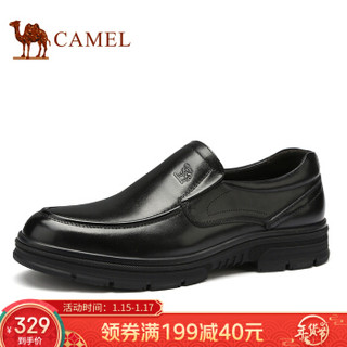 骆驼（CAMEL） 男鞋 柔软光滑舒适软底正装皮鞋 A932043500 黑色  42