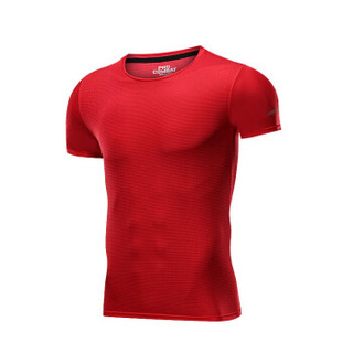 潮流假期 运动T恤男套装短袖训练速干健身服夏季篮球羽毛球薄款吸汗透气宽松跑步服 红色-短袖T恤-3XL