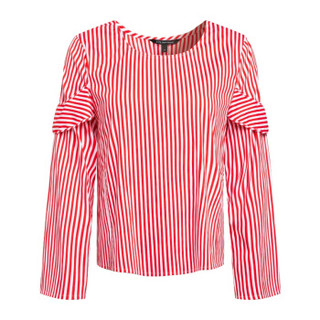 ARMANI EXCHANGE 阿玛尼奢侈品女士上衣 3GYH20-YNKHZ REDWHITE-6401 M