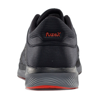 ASICS亚瑟士 缓冲透气轻量跑步鞋马拉松男款运动鞋fuzeX Rush T718N-9097 黑色/深灰色/红色 39