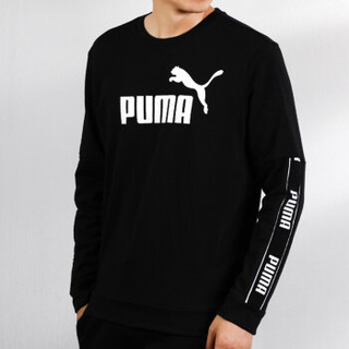 彪马  PUMA  男子  帽衫  套头衫  Amplified Crew TR  针织卫衣  580437 01  黑色  M码