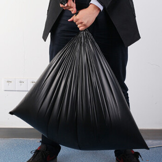 金盛昱（JSY）加厚黑色大号垃圾袋 酒店物业环卫塑料袋平口袋 80*100cm（50只）