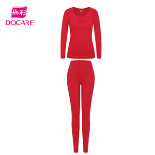 朵彩 DOCARE 多一度 保暖内衣男女 发热内衣套装 女-大红-套装-DYS1860 M