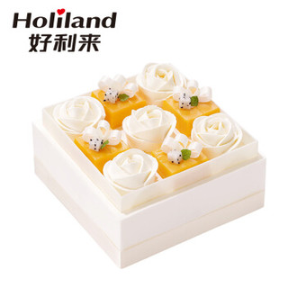 好利来 欢乐香芒 15x15cm 玫瑰慕斯+芒果口味生日蛋糕仅限北京订购