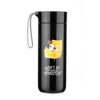 台湾Artiart创意不倒杯保温杯女时尚水杯保温壶男大容量便携茶杯真空不锈钢杯子400ml 小狗-彼得