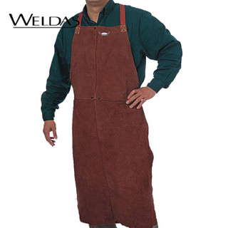 威特仕 / WELDAS 44-7142 蛮牛王 牛皮护胸电焊围裙CE认证阻燃耐磨隔热107厘米围裙 1件