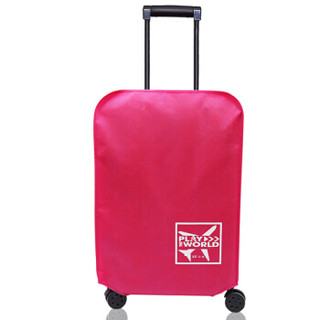 耶洛谜（yeluomi） 旅行箱保护套无纺布行李箱套拉箱防尘罩加厚耐磨托运套带侧兜 22英寸 玫红色