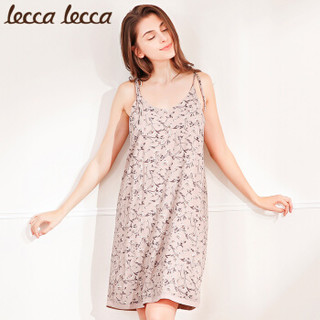 lecca lecca 拉可莉卡睡衣女春秋季吊带公主睡裙家居服可外穿睡衣 LC182MA-WL311 粉底小碎花 m