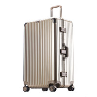 PointKid 铝框拉杆箱运动版男女万向轮32英寸旅行箱加厚款大容量行李箱密码箱包 1701钛金色