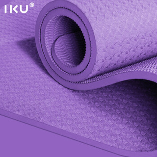 IKU瑜伽垫加厚15mm加宽80cm防滑仰卧起坐平板支撑TPE瑜珈健身垫子 紫罗兰