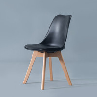 Home Road禾庐伊姆斯椅子现代书桌椅家用餐厅靠背椅实木北欧创意餐椅 HLM-3030H 黑色