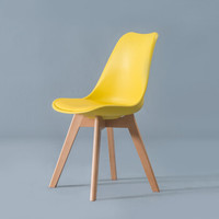 Home Road禾庐伊姆斯椅子现代书桌椅家用餐厅靠背椅实木北欧创意餐椅 HLM-3030H 黄色