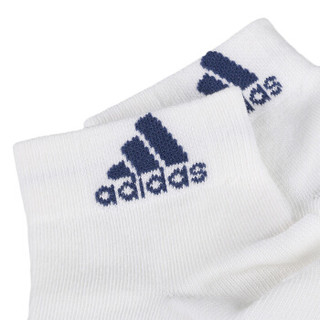 阿迪达斯adidas男女袜子运动休闲棉袜三双装深蓝白色浅灰岩三色