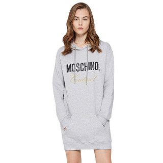 MOSCHINO 莫斯奇诺 LOGO标新款时尚卫衣裙 女款 灰色 40码 E J0456 0527 6485 40