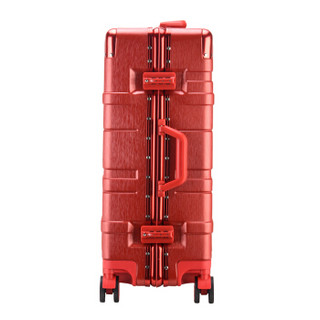 秀乐途（Surelaptop）行李箱24英寸万向轮拉杆箱 男女防刮耐磨静音铝框旅行箱子闪电条纹9617红色