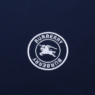 BURBERRY 巴宝莉 男款海军蓝棉质长袖绣标POLO衫 80084701 XS码