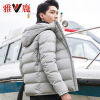 yaloo/雅鹿 YB61U085O 情侣款羽绒服2019新款短款韩版鸭绒宽松白色时尚小款 米色(男款) XXL