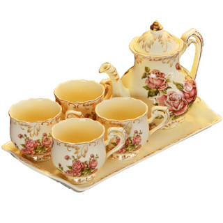 友来福 咖啡杯套装英式下午茶杯子红茶杯欧式茶具陶瓷杯碟家用水杯具优雅