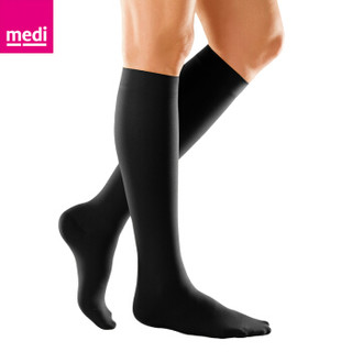 medi迈迪 德国进口 医用一级压力静脉曲张袜压力袜弹力袜美腿袜常规款男女中筒黑色包趾 XL